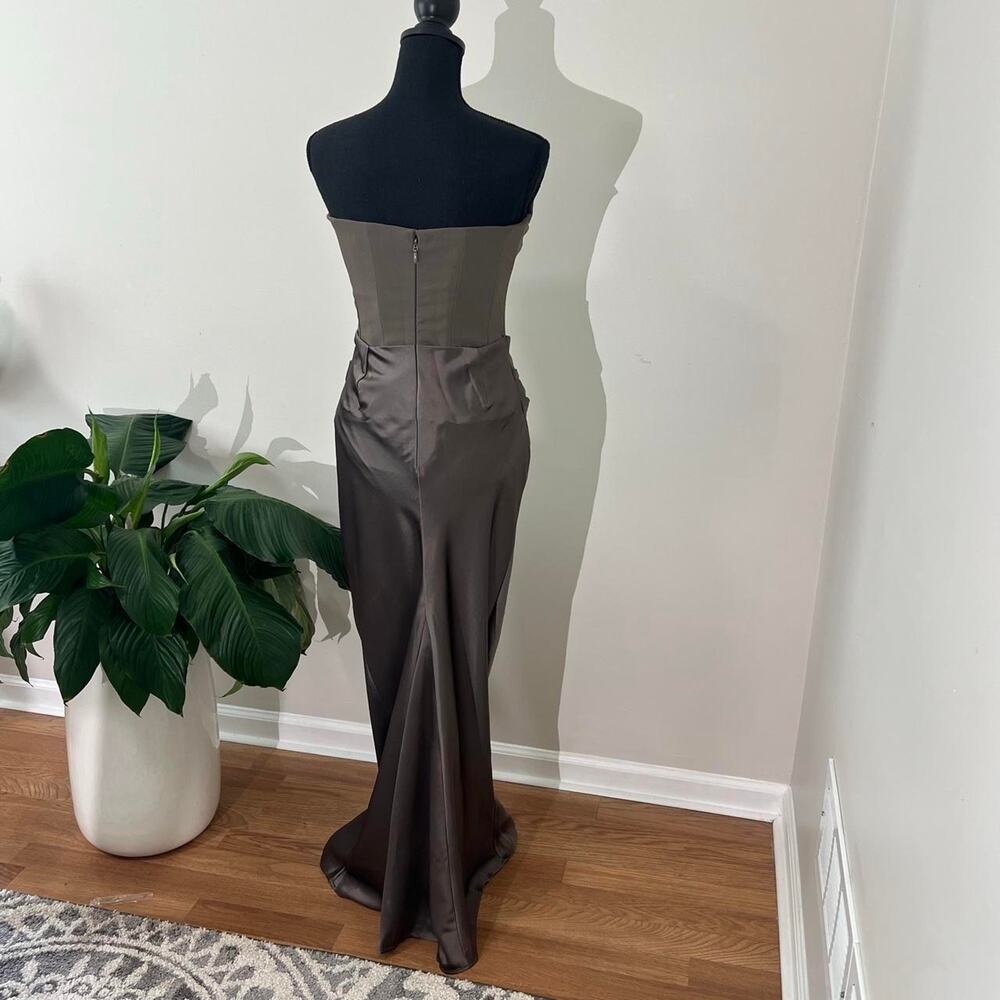 House of CB ' Persephone ' Smoke Strapless Corset Maxi Dress - Picture 4 of 9